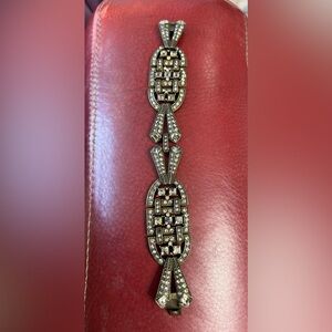 Heidi Daus EARLY Vintage Art Deco Style bracelet, size small Swarovski Crystals